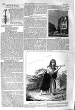 Original Old Antique Print