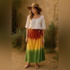 Rainbow Maxi Wrap Skirt OS