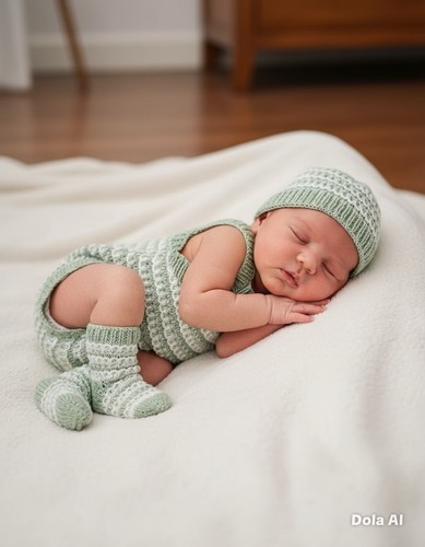 Kiwi romper set - “kiwi”, knitting