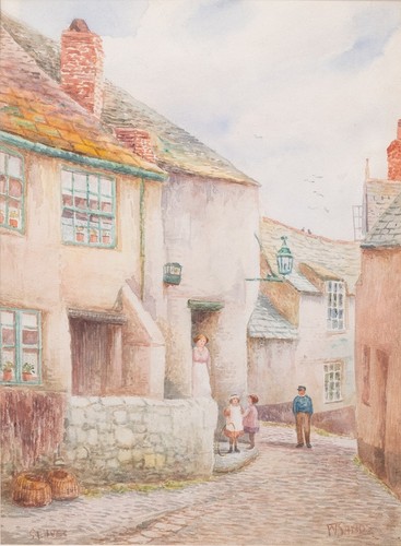 Framed watercolour st - , "st