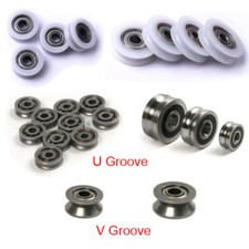 U/V Grooved Nylon Pulley Wheels Roller Rope Ball Bearing Wire Guide Roller