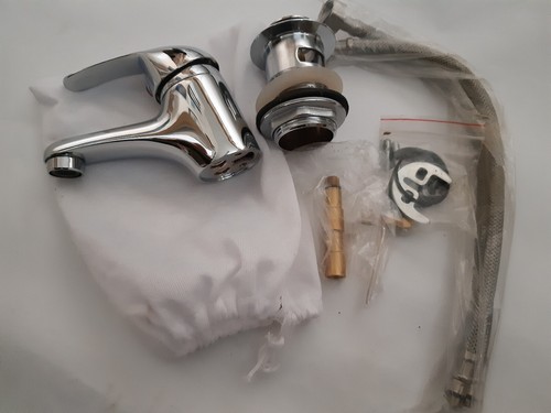 Chrome monobloc bathroom basin - monobloc,