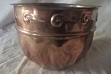 Vintage Art Nouveau Copper Bowl / House Plant Holder 16cm diameter