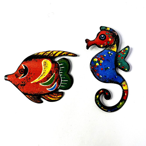 Colourful metal fish - colourful,