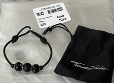 Thomas Sabo Unisex  Black Bead Bracelet with hallmark silver BNWT RRP £55