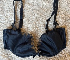 AGENT PROVOCATEUR BLACK ELLIN BRA 34DD black silk in good condition