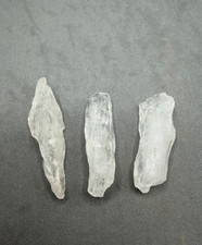 Satyaloka Azeztulite Quartz Natural Crystal Palm Stone from India - 3 pieces