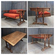 Vintage ‘AdapTABLE Seat’ Convertible Sofa/Dining Table – Oak – Arts and Crafts