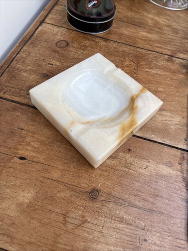 Vintage onyx ashtray white - ashtray,