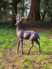 Large Standing Stag Buck Ornament Sculpture, 92cm Tall - Cast from Aluminium