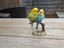 Treasured Trinkets Pair of Budgerigars Ornamental Trinket Box, Enamelled Metal