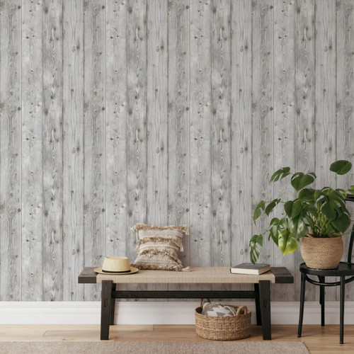 Grey wooden planks - grey,