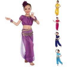 Children Girls Belly Dance Costumes Belly Dancing Cloth Tops +Pants +Waist chain