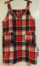 Women's Plus Size Shein Curve 4XL Pinafore Dress in Red/White/Black Check