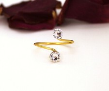 Adjustable Toe Rings Choose Your Finish With Clear Swarovski Crystal Elements
