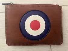 *Yoshi* 1960s Mod Zip Top Leather Card Holder NEW
