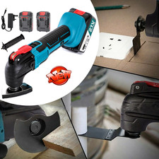 Universal 6 SPEED Cordless Electric Oscillating Multi Saw Tool 21V w/2 Battery