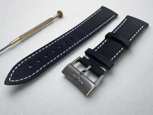 22mm black nylon leather - 22mm,
