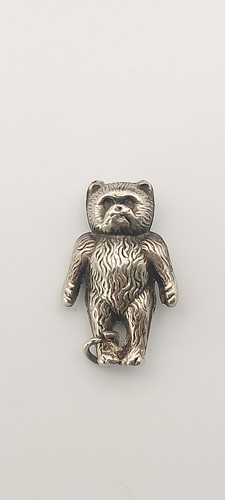 Antique sterling silver teddy - antique,