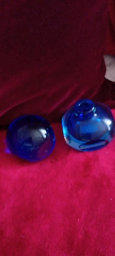 Blue glass gemini ball - glass,