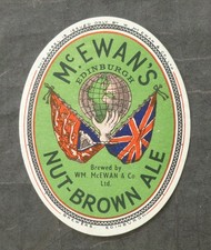 Beer Label, Edinburgh (W. McEwan's - Nut Brown Ale) Scotland
