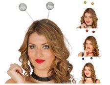 80s Fancy Dress Accessory Glitter Head Deeley Boppers Bobber Spring Deely Gold