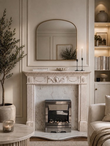 Marble effect fireplace - effect,