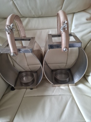 Metal lanterns with leather - metal,