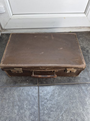 Vintage 1940s brown briefcase - 1940s,