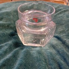 Dartington Crystal Frank Thower Clear Glass Pillar Candle Holder Good Condition