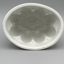 Antique White Ironstone Jelly Mould Small Floral Design 10cm Tall Unmarked