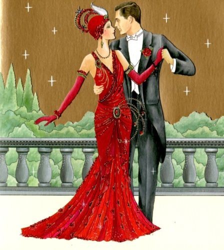 Art deco ladies cross - art,