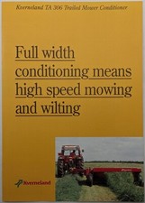 Original UK Market Kverneland TA 306 Trailed Mower Conditioner Brochure, c 1995
