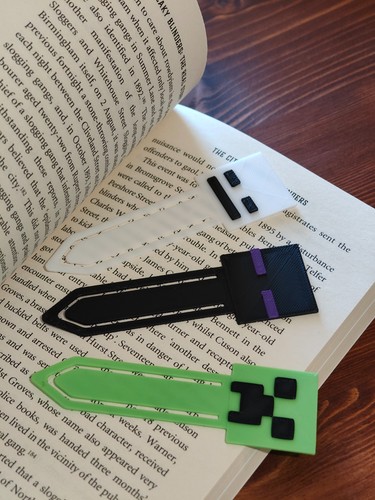 Minecraft printed bookmarks - 3d,