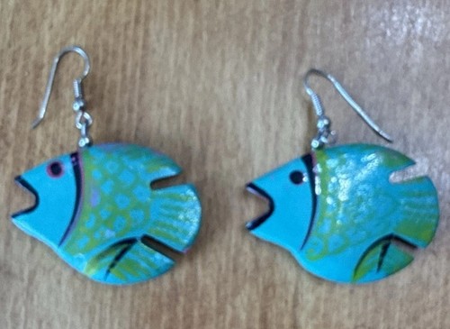 Hand painted wooden fish - hand,