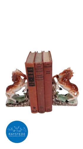 Vintage ceramic horse bookends - ceramic,