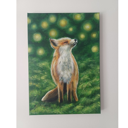 Realism fox acrylic - fox, painting