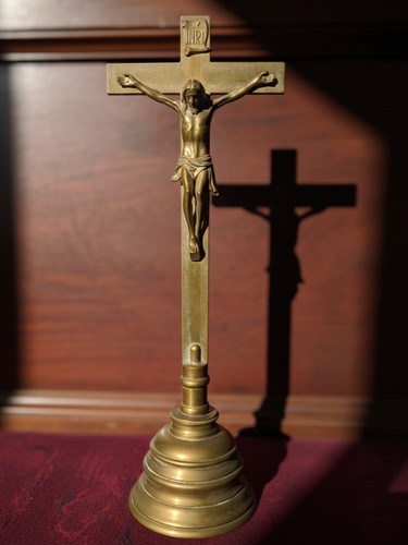 Antique brass altar - antique,
