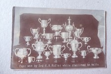 Vintage RP postcard 3rd King`s Royal Rifle Corps Cups won while  in MALTA