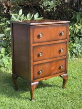Antique mahogany bedside cabinet table pot cupboard small chest of drawers 
