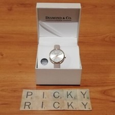 Diamond & Co London Ladies Watch Gold Colour/Small Real Diamond - Boxed/Working