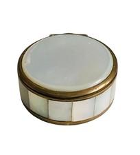 Vintage Miniature Powder Compact Mother of Pearl circa 1950
