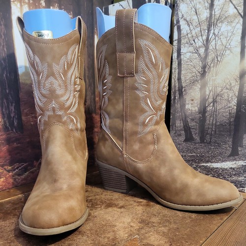 Womens tan brown cowboy boots - brown,