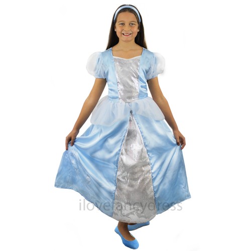 Girls blue princess costume - blue,