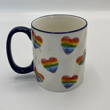 10 Strawberry Street Artisan Collection Mug Hearts Ceramic Dimpled Love 400ml