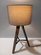 Tripod Wooden Table Lamp - 63cms - Used Good Condition (W1)