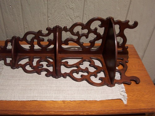 Vintage wood corner shelf - vintage,