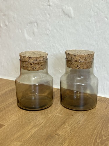 Pair smoked brown glass - smoked,