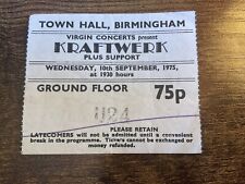Kraftwerk - ticket stub , Birmingham , 10th September 1975