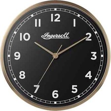 Ingersoll Analogue Wall Clock, Easy To Read, Silent, Gold/Black, 45cm Diameter~